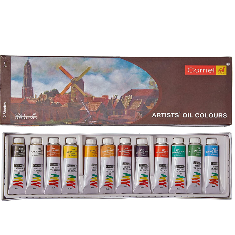 Camel Artists Oil Color Box - 9ml Tubes 12 Shades