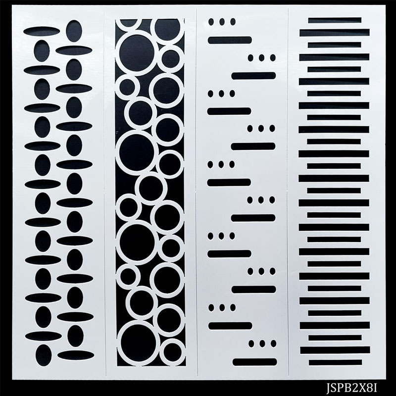 Jags Stencil Plastic Border 4in1 2x8 Inch JSPB2X8I