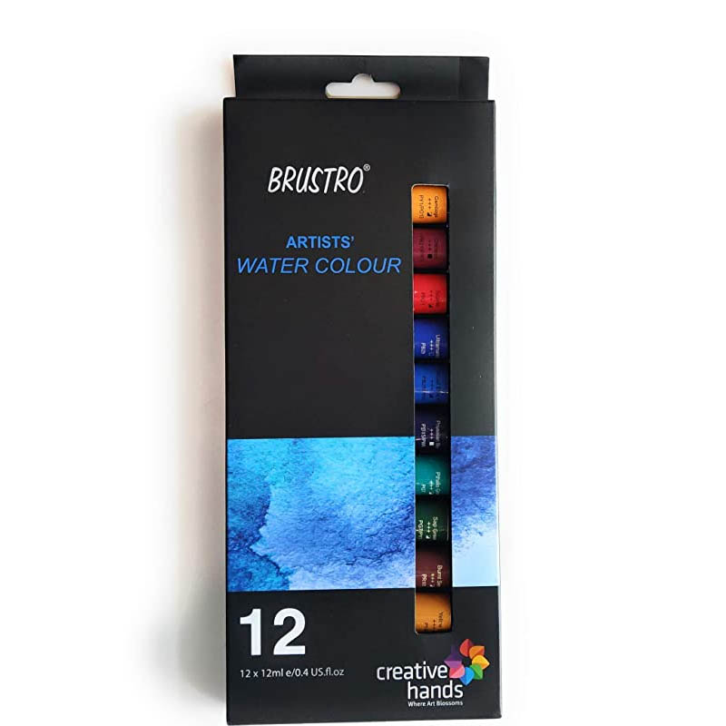BRUSTRO Artists’ Watercolour Set of 12 Colours X 12ML Tubes 
