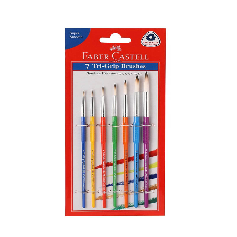 Faber-Castell Tri-Grip Brush - Round, Pack of 7