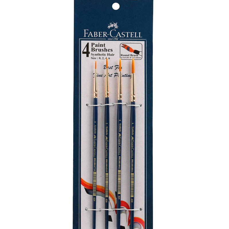 Faber-Castell Paint Brush Set - Round, Pack of 4