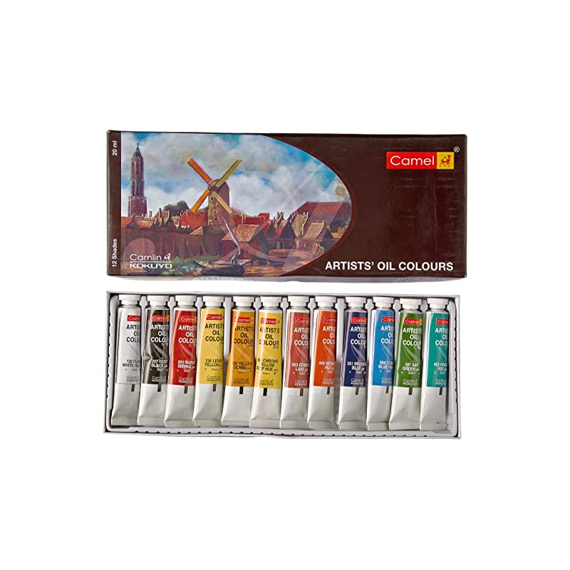 Camel Artists Oil Color Box - 20ml Tubes 12 Shades 