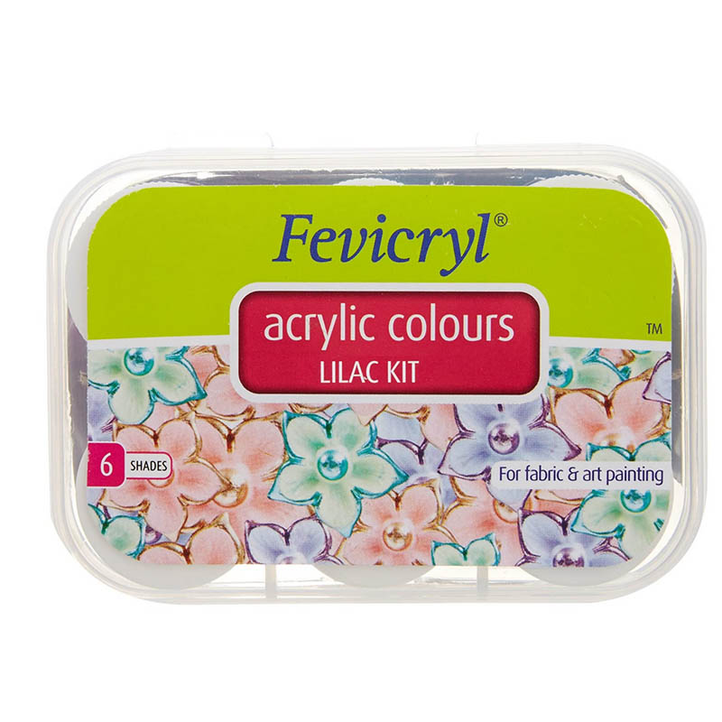 Fevicryl Acrylic Colors Lilac Kit, 60ml, 6 Shades 
