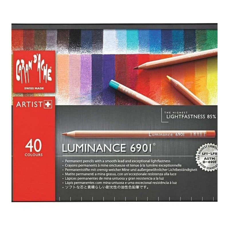 Caran D'Ache Artist Luminance Colour Pencils 40 Shades Box