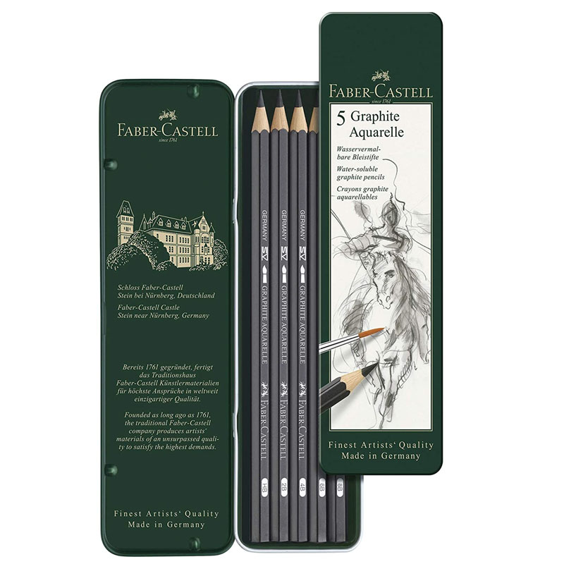 Faber Castell Graphite Aquarelle Pencil Set - Pack of 5