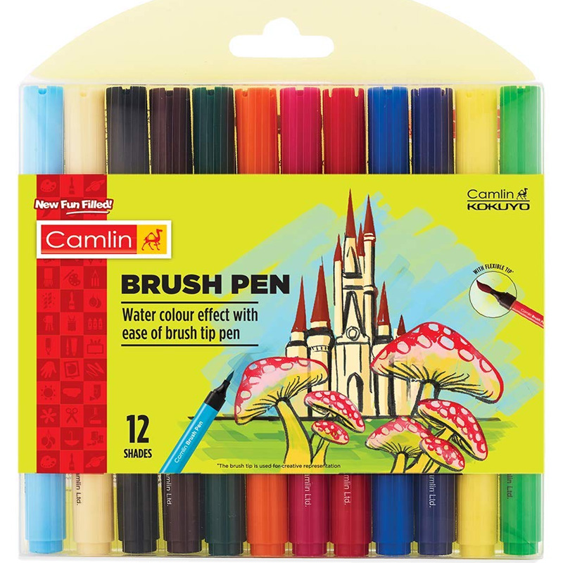 Camlin 4019272 Kokuyo Brush Pen, 12 Shades (Multicolor) 