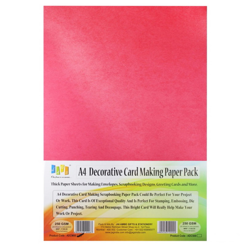 A4 Card Paper Pack 250gsm Multi Colour ADCM00